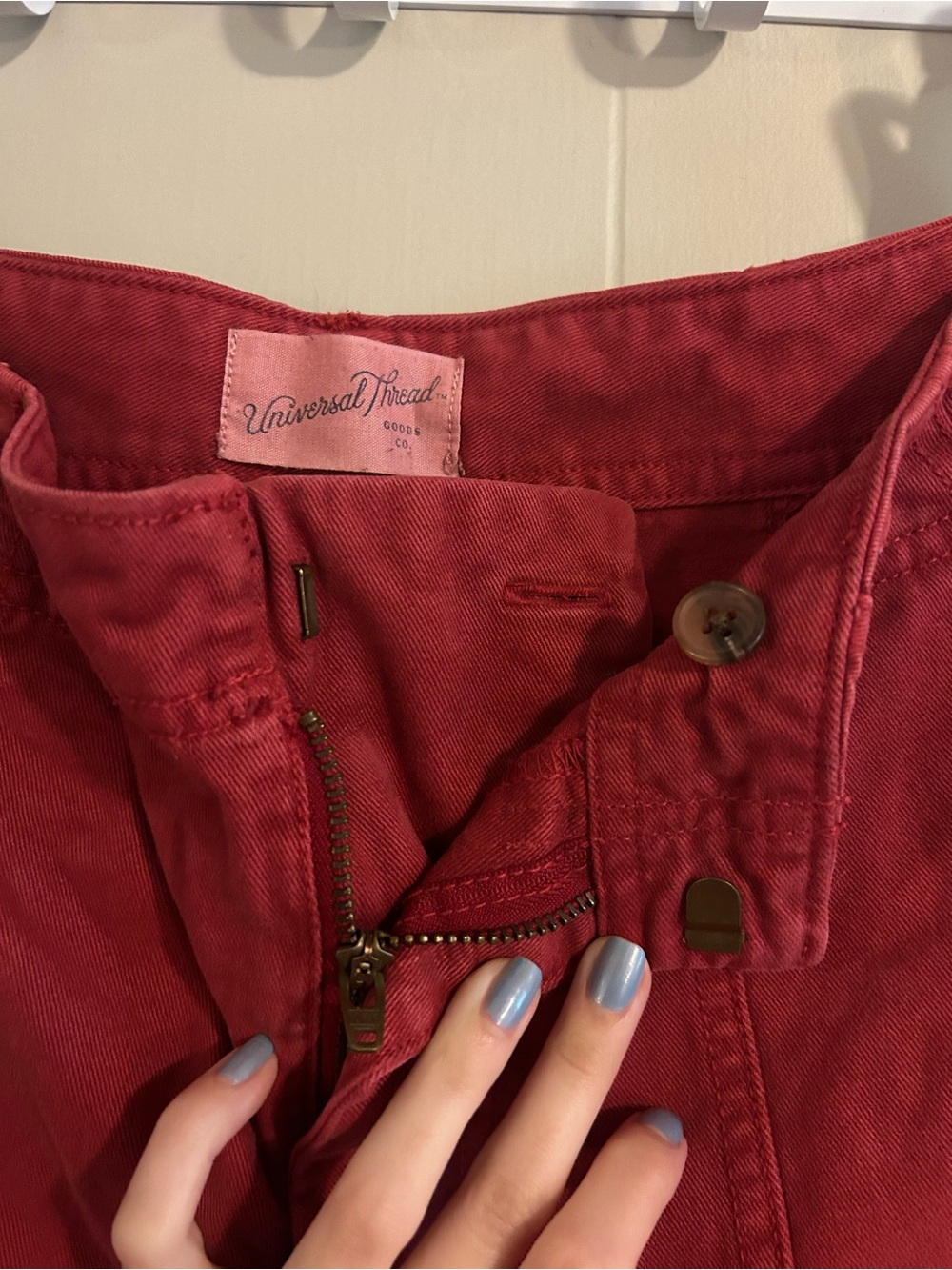 Universal Thread Size 2 Women's Red High-Rise Cotton Bermuda Shorts - Picture 5 of 7
